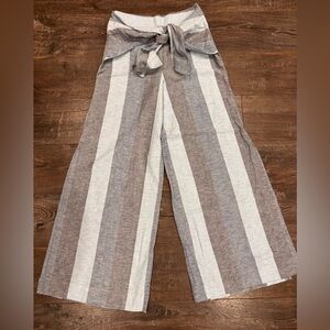Venus size 8 Linen Blend Wide Leg Tie Front Pants